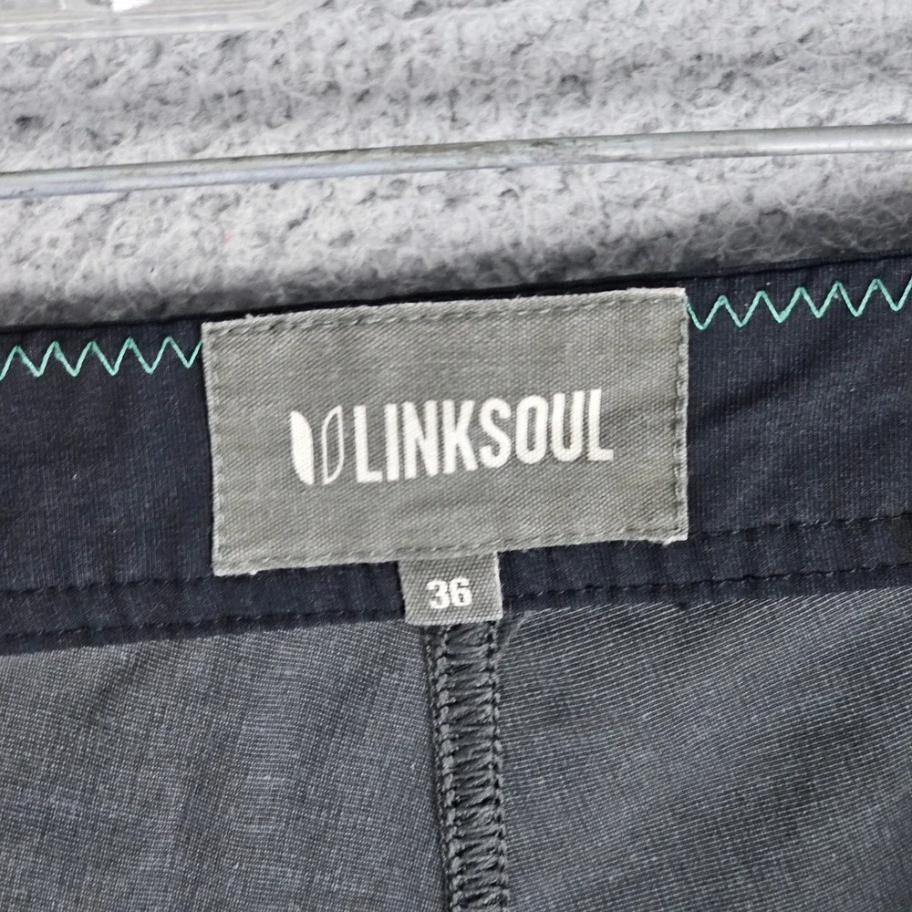 Linksoul Board Shorts Mens 36 Grey Leaf Print Quick Dry Swim Trunks Pocket